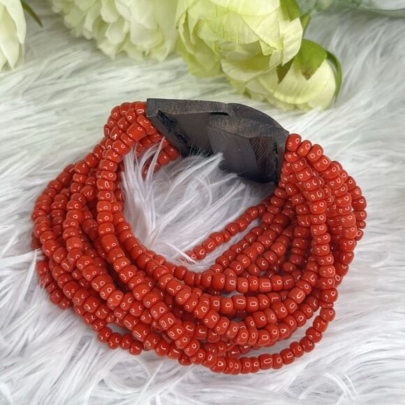 Women's Plunder Design Tinsley Stretch Bracelet Red Fashion Jewelry - Picture 1 of 5